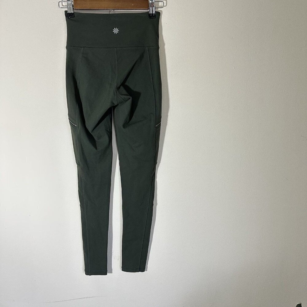 Athleta Metro Drifter Leggings High Rise Hunter Green Zip Pockets Women’s XXS - Picture 5 of 8
